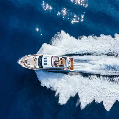 boat on water from above